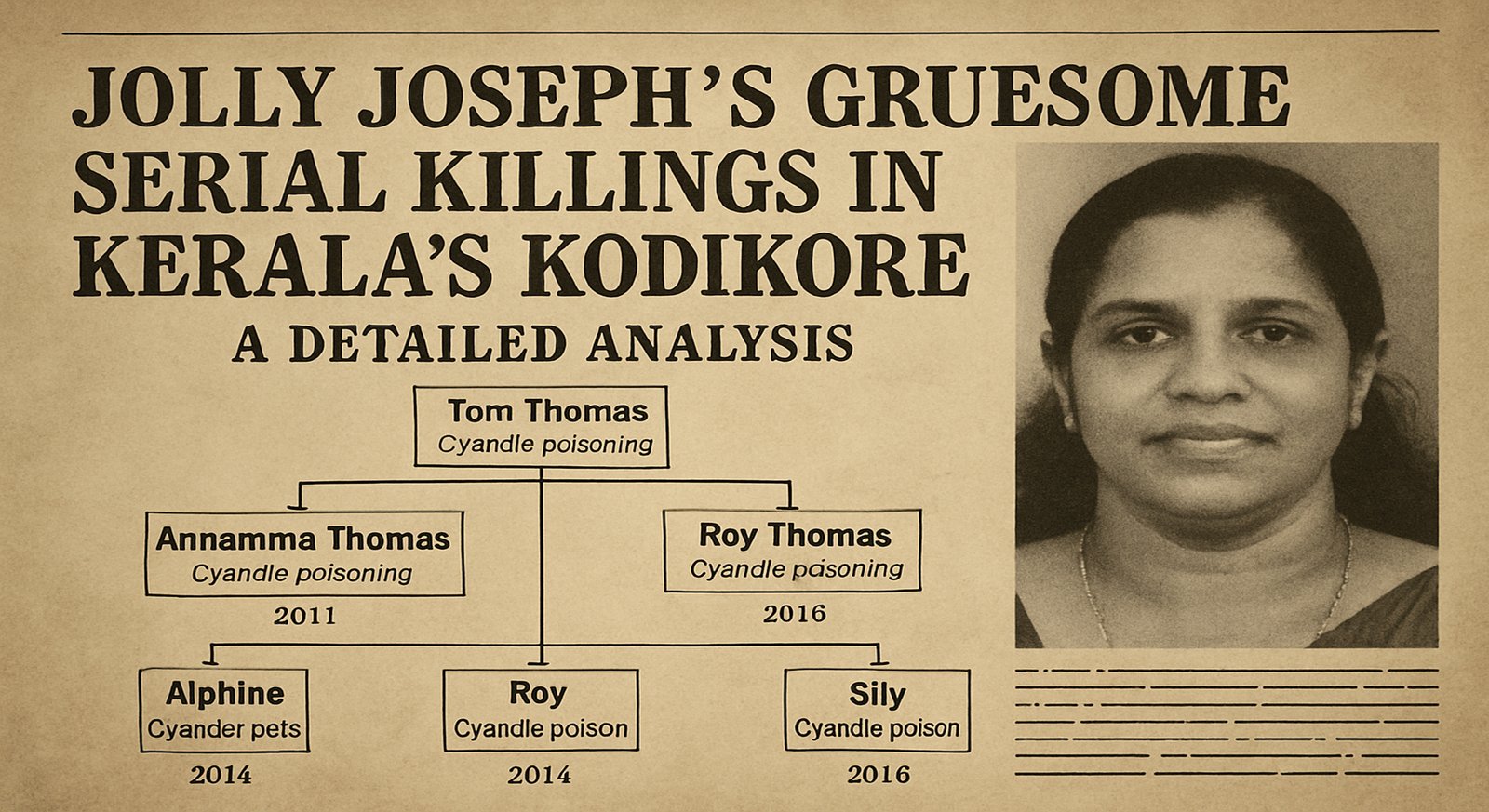 Jolly Joseph's gruesome serial killings in Kerala's Kodikkore: A detailed analysis